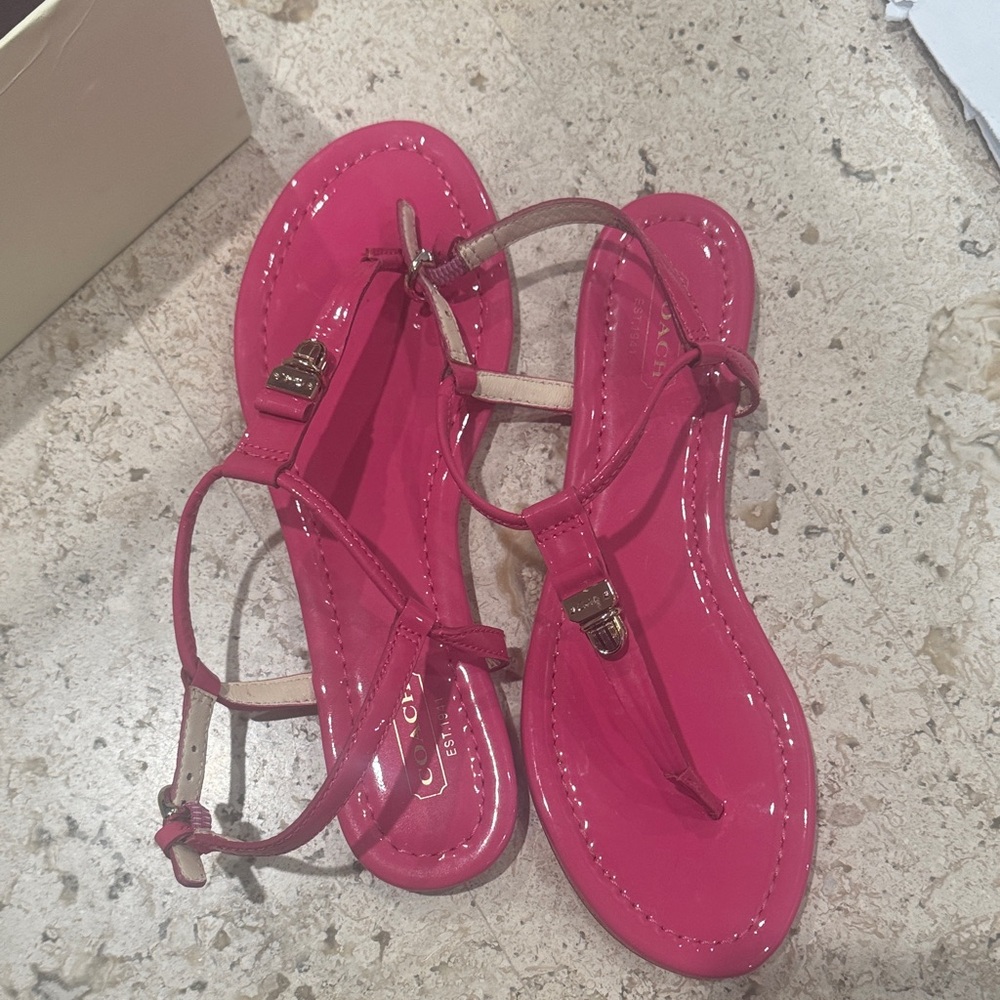 Coach Fuchsia Strappy Sandals - Picture 6 of 11